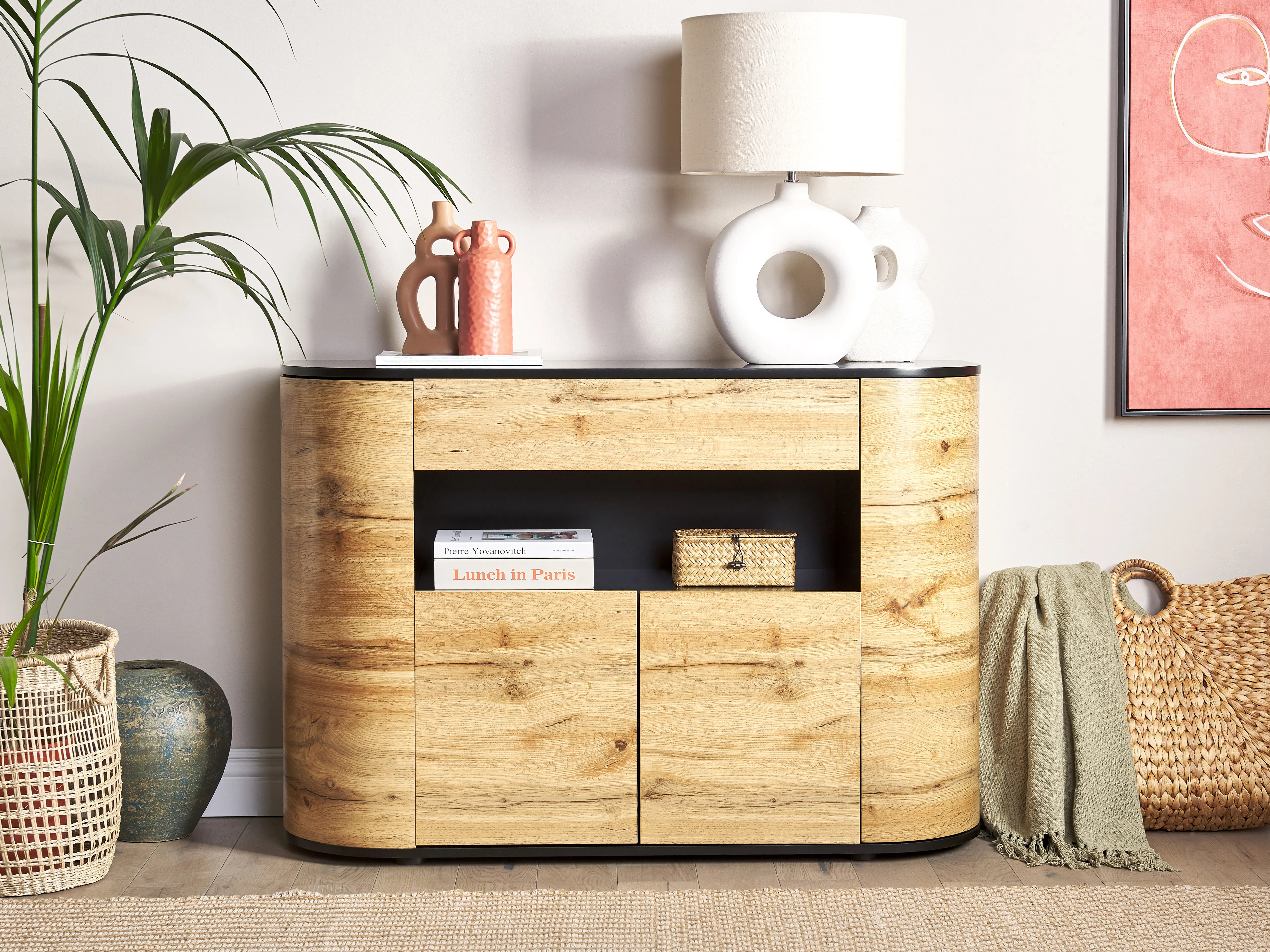 Dressoir met 2 deuren JEROME Bruin/zwart
