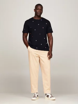 Camiseta de corte relaxado com bordado de arquivo