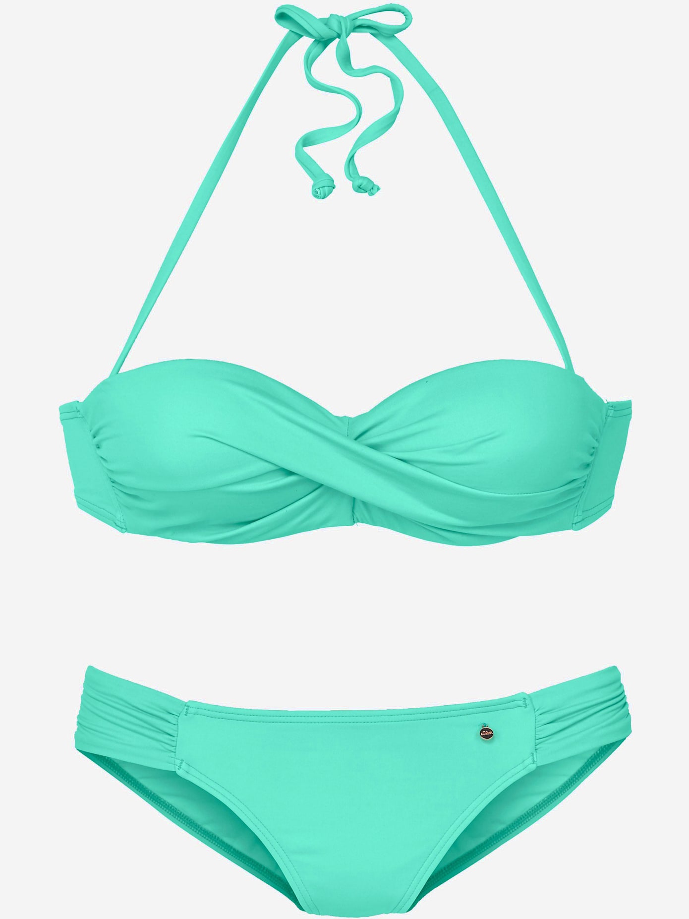 Maillot de bain bandeau à armatures coloris unis