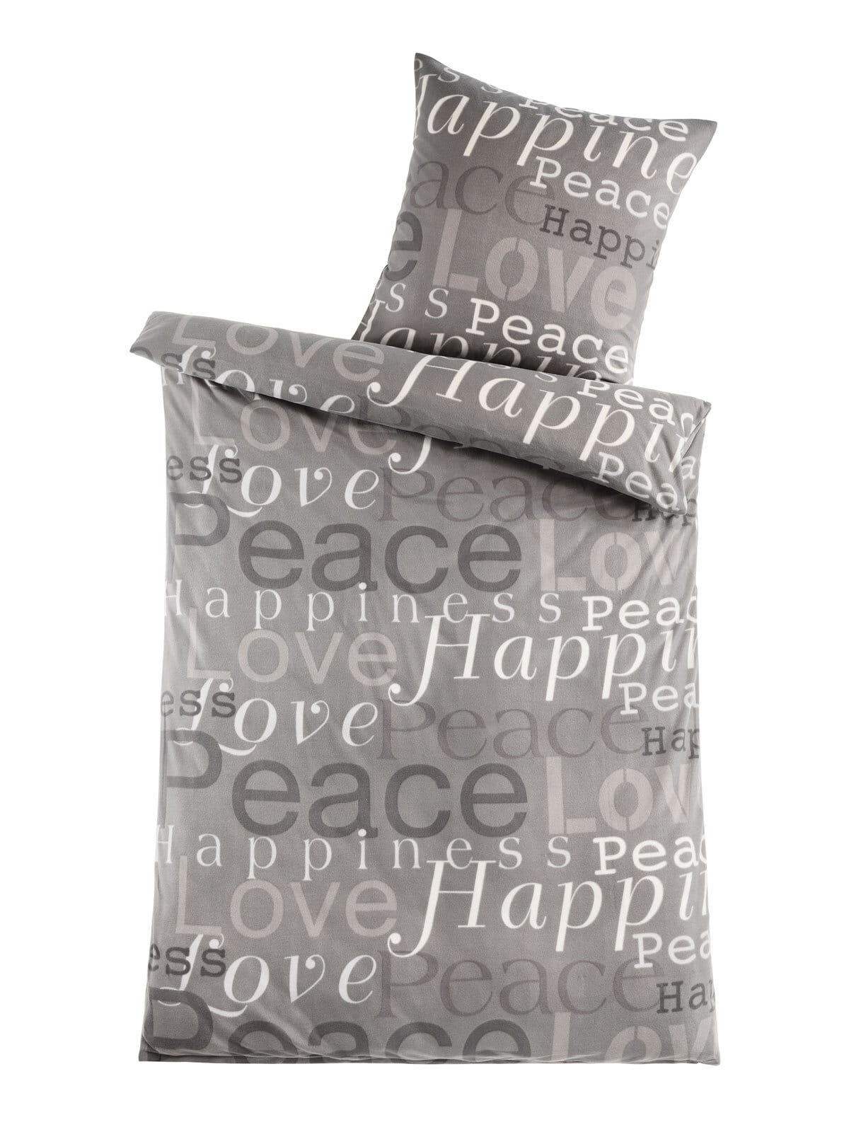 Microfaser Thermo-Fleece Bettwäsche Love&Peace 135x200 cm