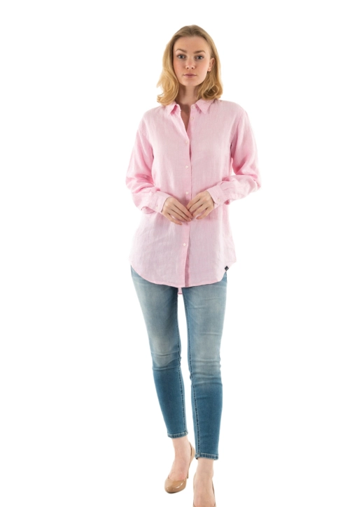 Chemisier superdry casual linen boyfriend 2lv lilac blush pink