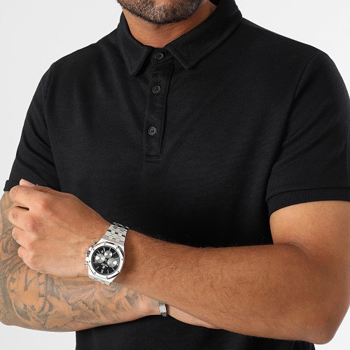 Lot De 2 Polos Manches Courtes Maille Piquée Noir Blanc