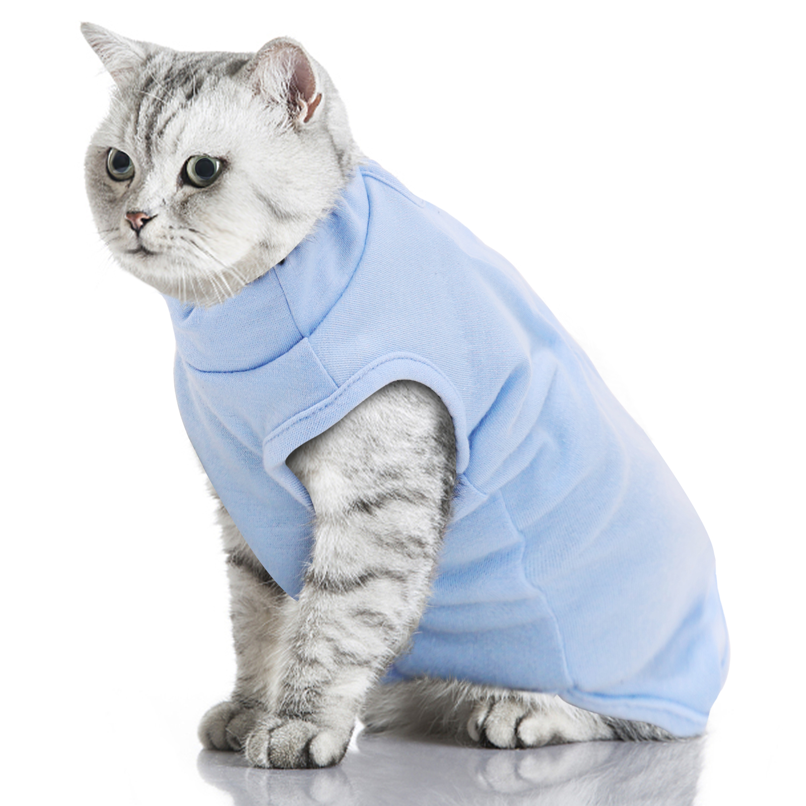 Nobleza - Colete de Recuperação para Cães e Gatos, Roupa de Recuperação Pós-Cirúrgica, Protetor de Ferida Abdominal, Colete de Recuperação Respirável para Gatos e Cães de Pequeno Porte (Azul, G)