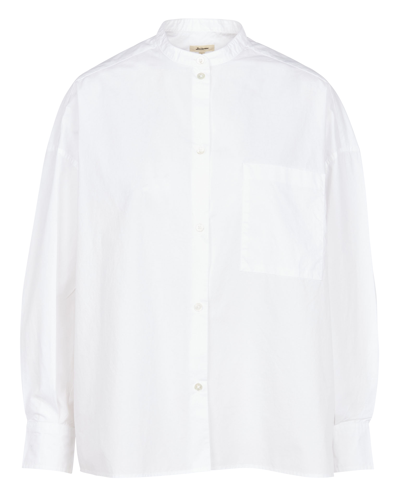 GORKY - Chemise col rond ample en coton | Blanc