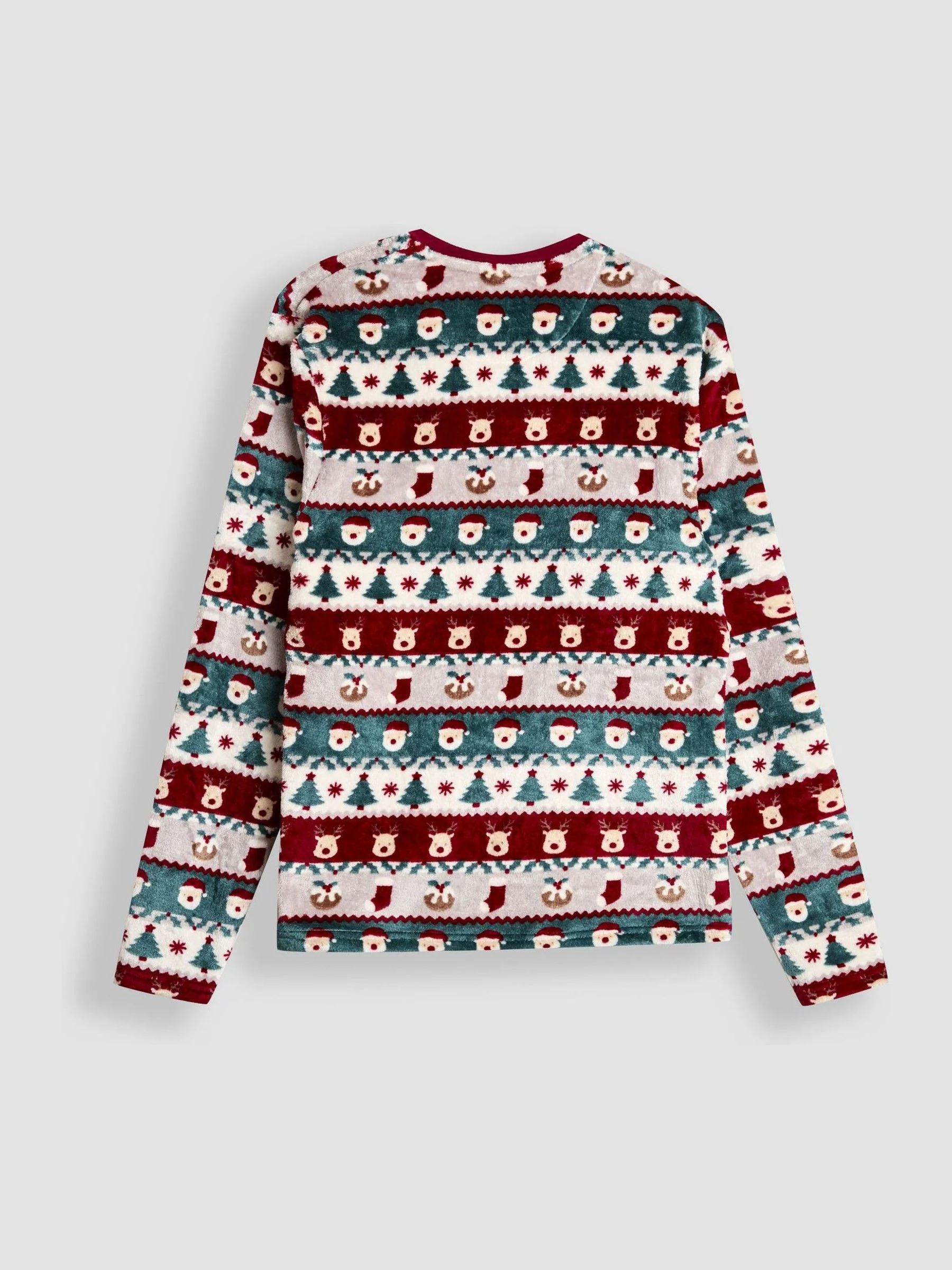 JoJo Maman Bébé Men's Christmas Fair Isle Fleece Pyjama Set