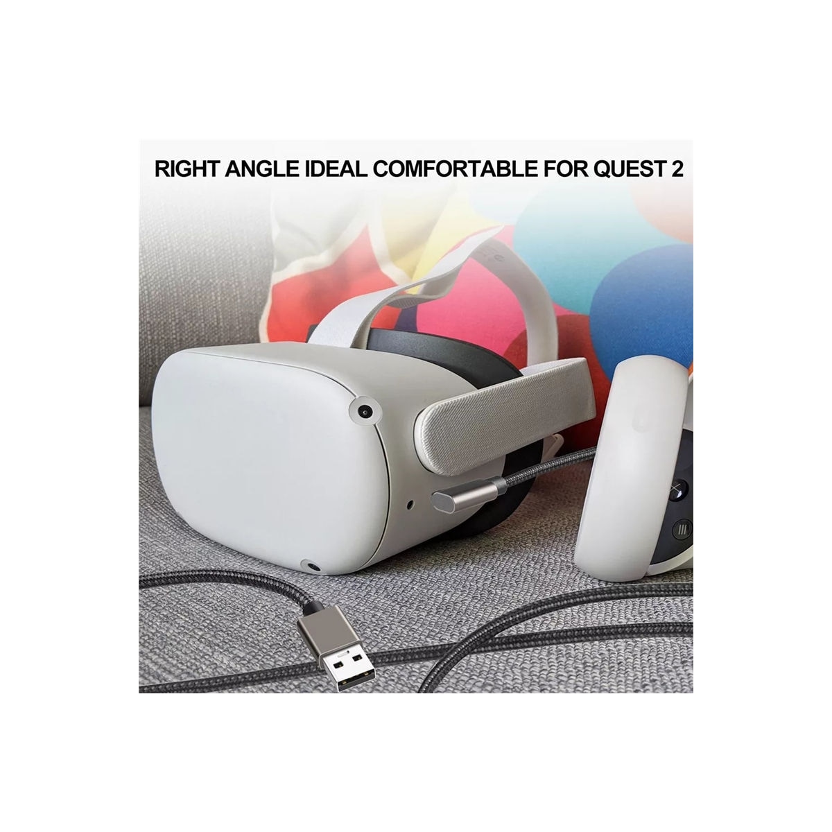 Link-kabel - VR-kabel kompatibel med Oculus Quest 2 Mørk grå 5 m