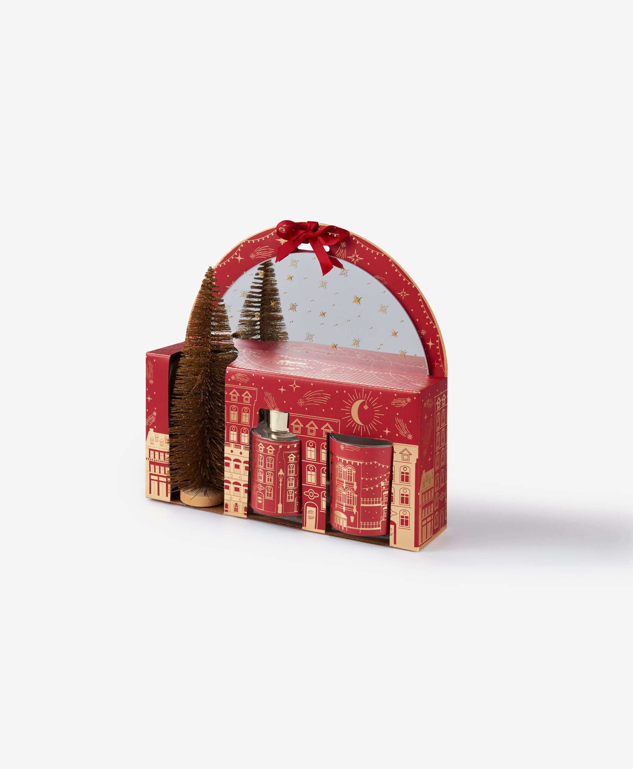Geschenk-Set: Weihnachtsbaum, Kerze, Duftsäbchen & Tablett