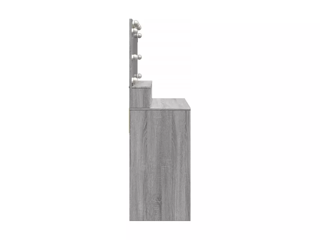 Coiffeuse avec LED sonoma gris 80x41x134,5 cm