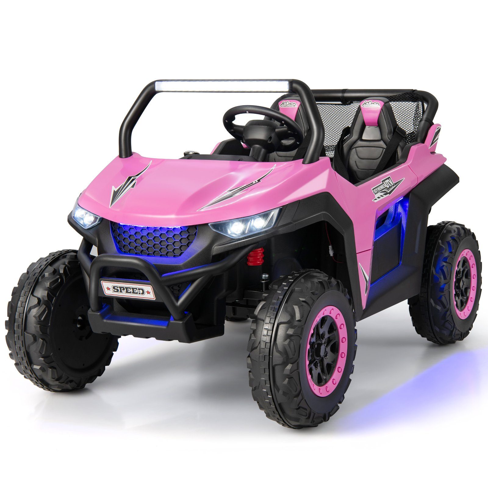 Quadriciclo infantil elétrico COSTWAY 12V, 2 lugares, 2-4 km/h