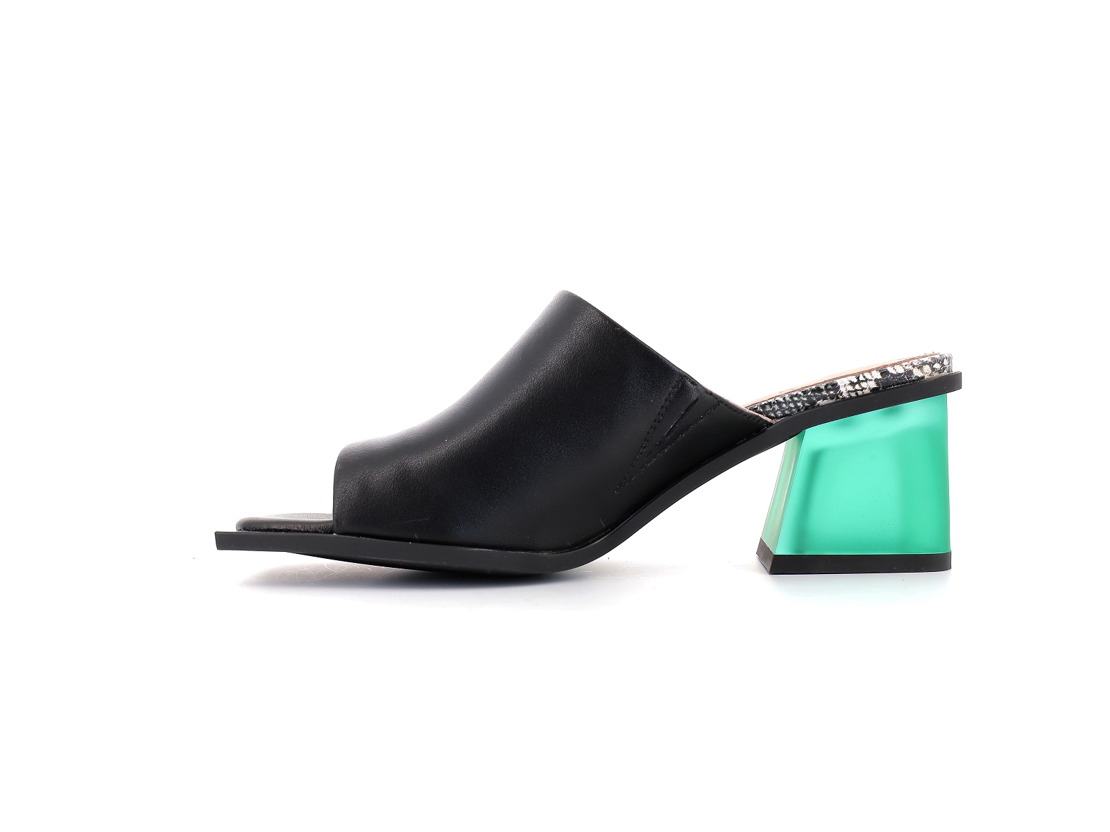 Metamorf ose-LACTEL Cuir Noir Vert