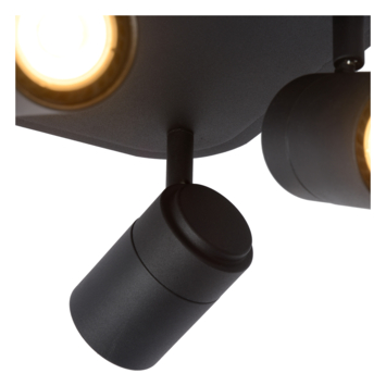 Lucide LENNERT plafondspot badkamer LED dimb.  GU10 3000K IP44 Zwart