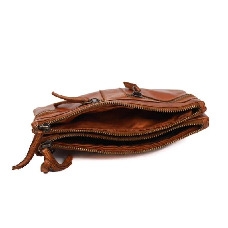 Bear Design Crossbody Tas Linda Cognac
