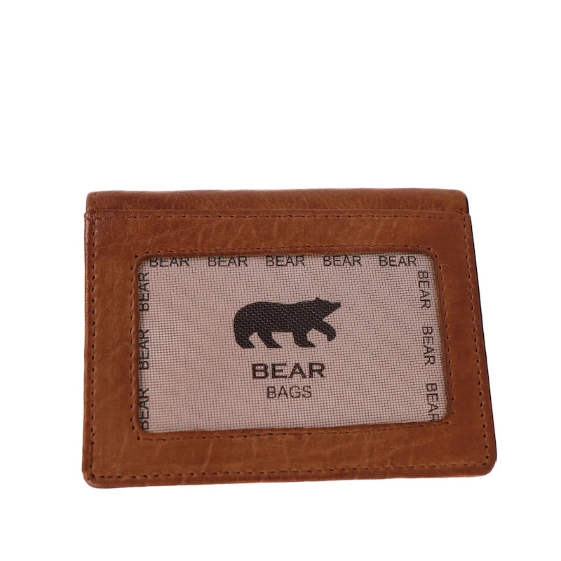 Bear Design Creditcard Etui Cas Cognac
