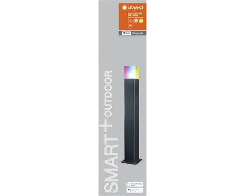 Ledvance LED sokkellamp 3000 K + RGB kleurregeling H 50 cm Smart+ WiFi Cube Paal grijs
