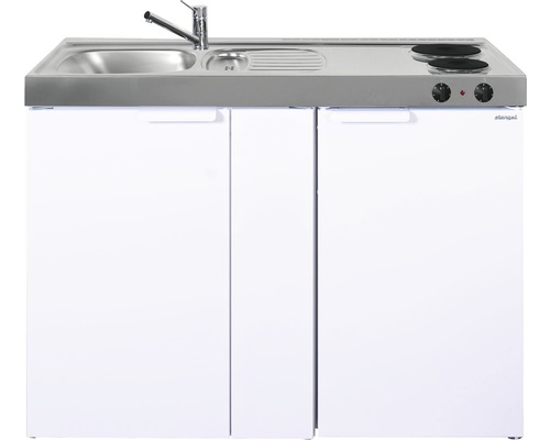 Stengel keukens mini keuken met apparatuur Kitchenline 120 cm wit hoogglans voorgemonteerde variant links 1112000102100