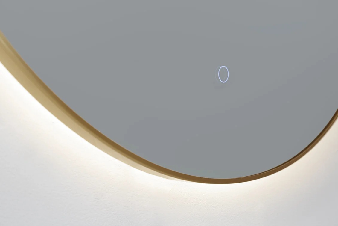Lambini Designs Rodo ronde spiegel 60cm met indirecte dimbare verlichting messing geborsteld