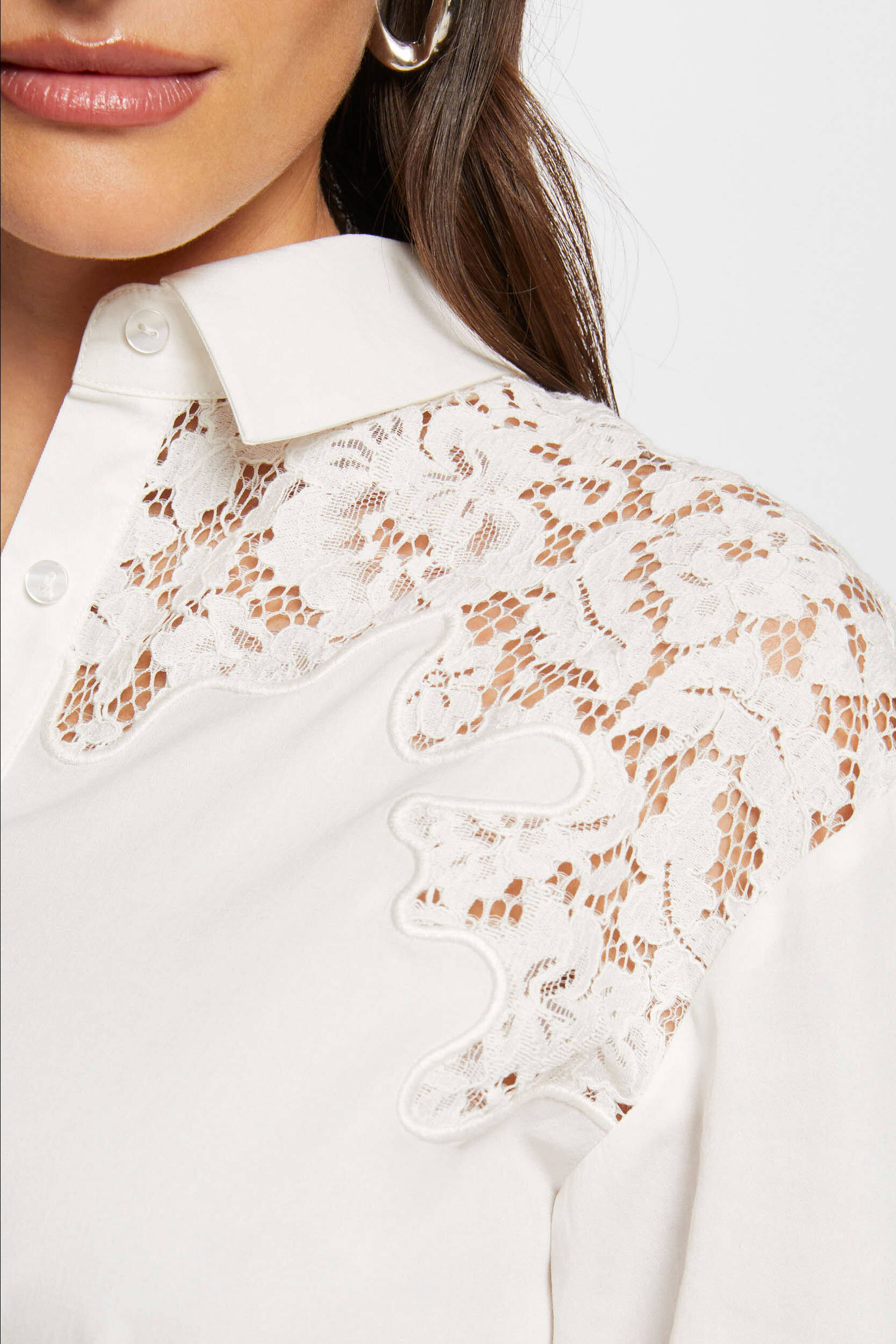 Morgan semi-transparante blouse ecru