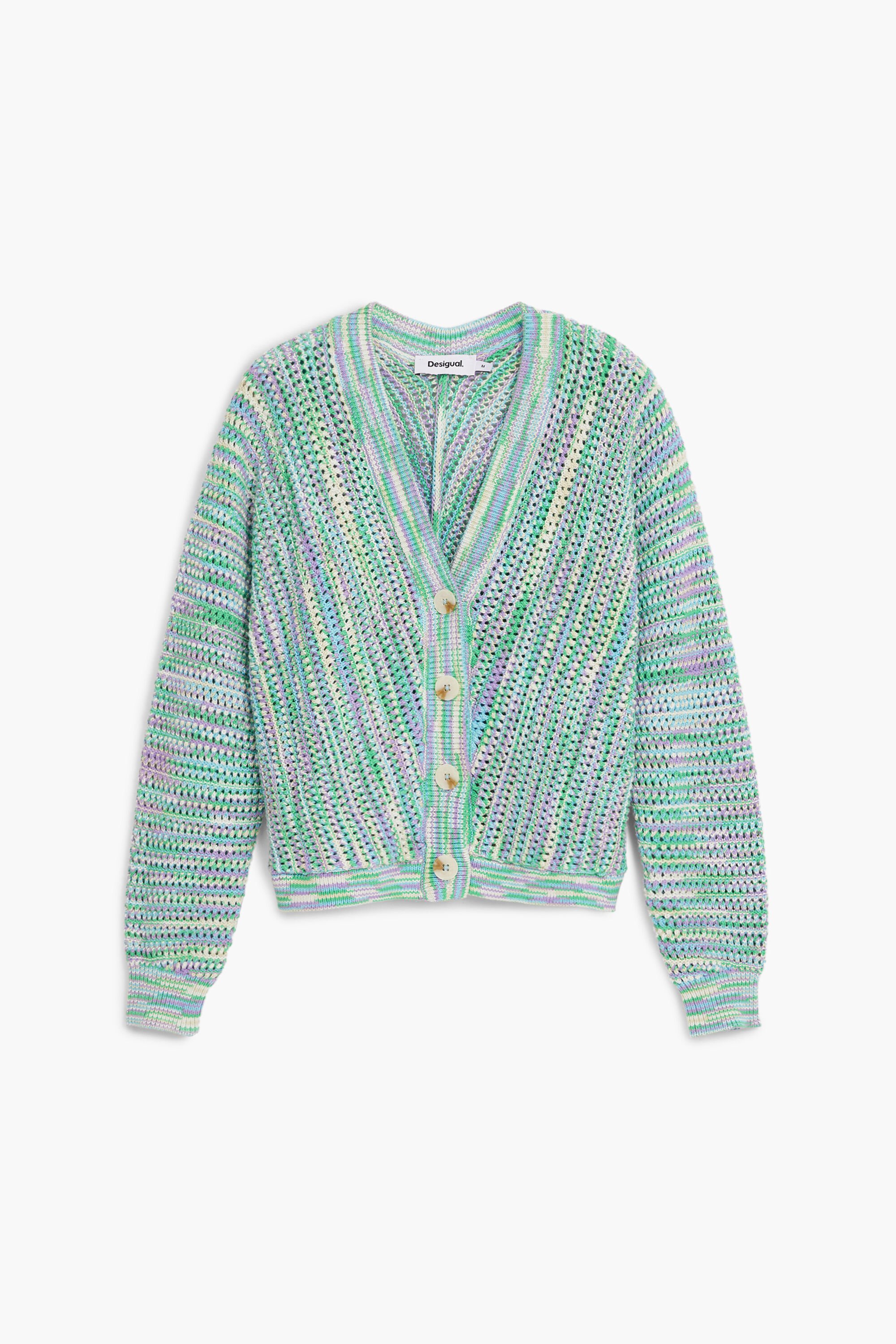 Cardigã estampado multicolorido