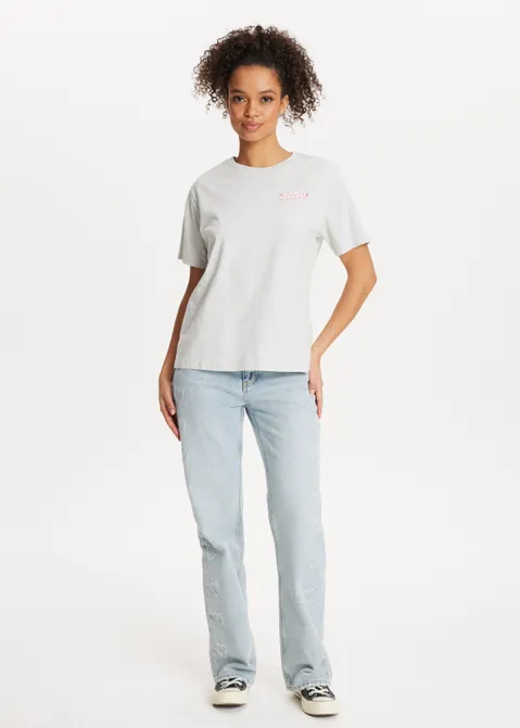 T-shirt met print mixed grijs (GRS.LME)