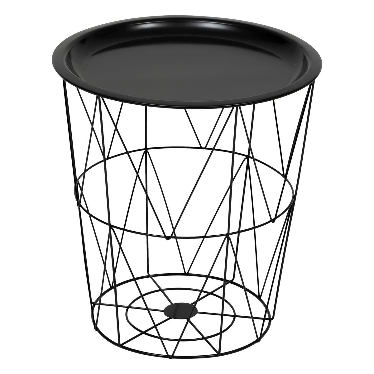 TABLE D APPOINT KUMI NOIR D.40X37X37CM