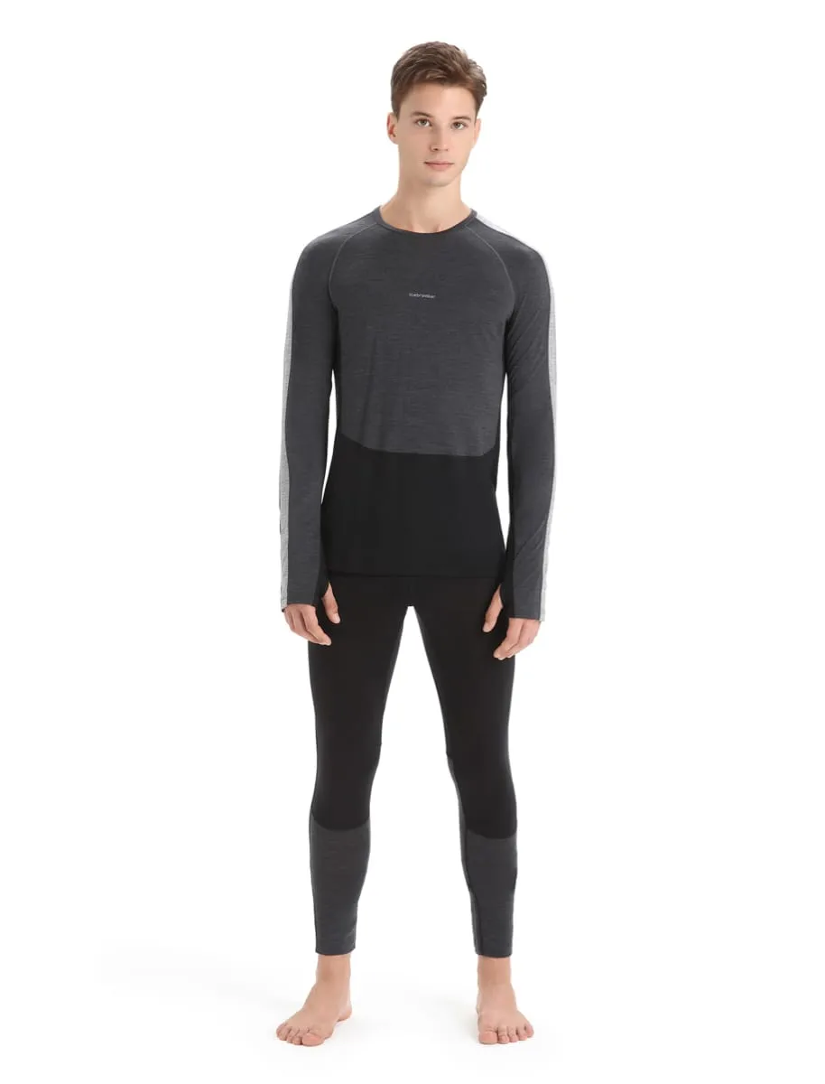 Icebreaker Men's 125 Zoneknit™ Long Sleeve Crewe Jet Heather/Black/Metro Heather