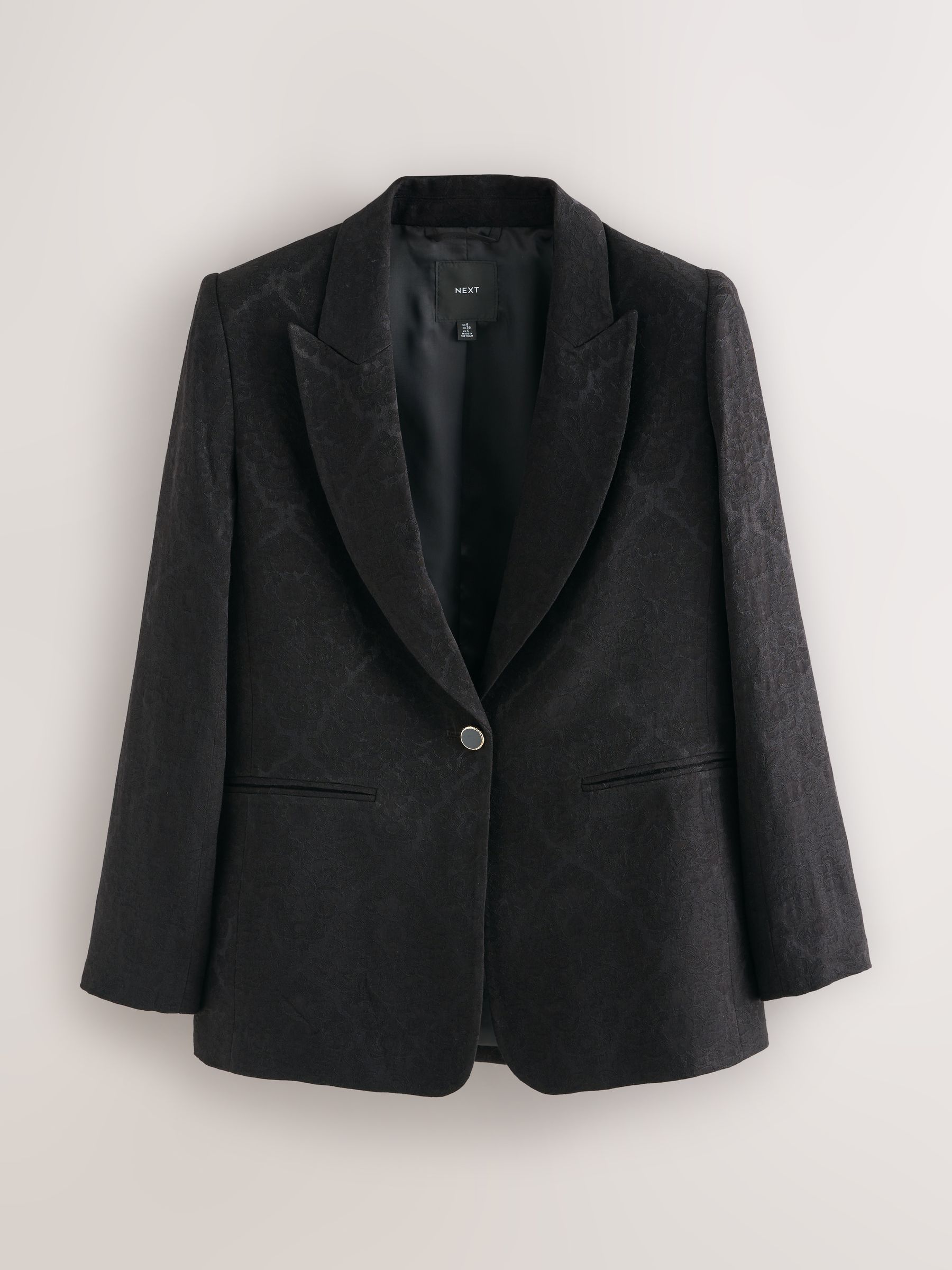 Zwart - Jacquard Occasion Single Breasted Blazer