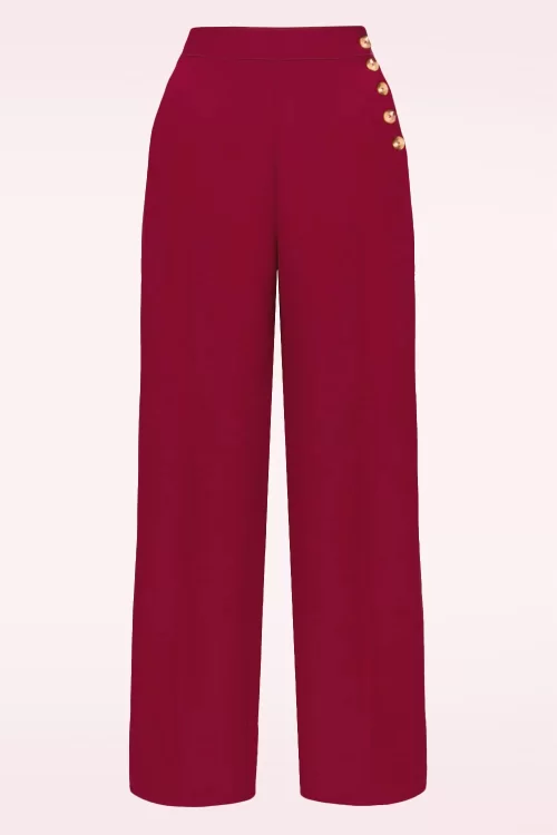 Bunny Ginger wijde pantalon in donkerrood