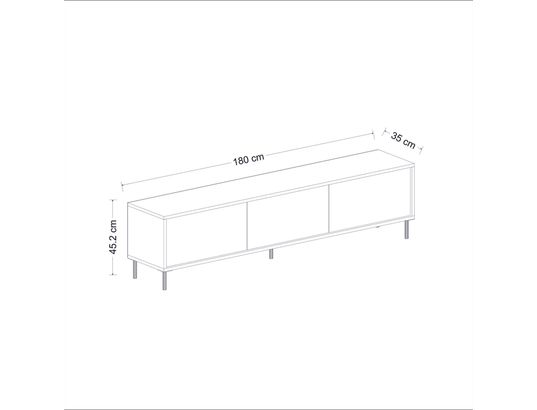 CONCEPT1 - Meuble TV Imaj anthracite 180 x 35 x h45,2 cm