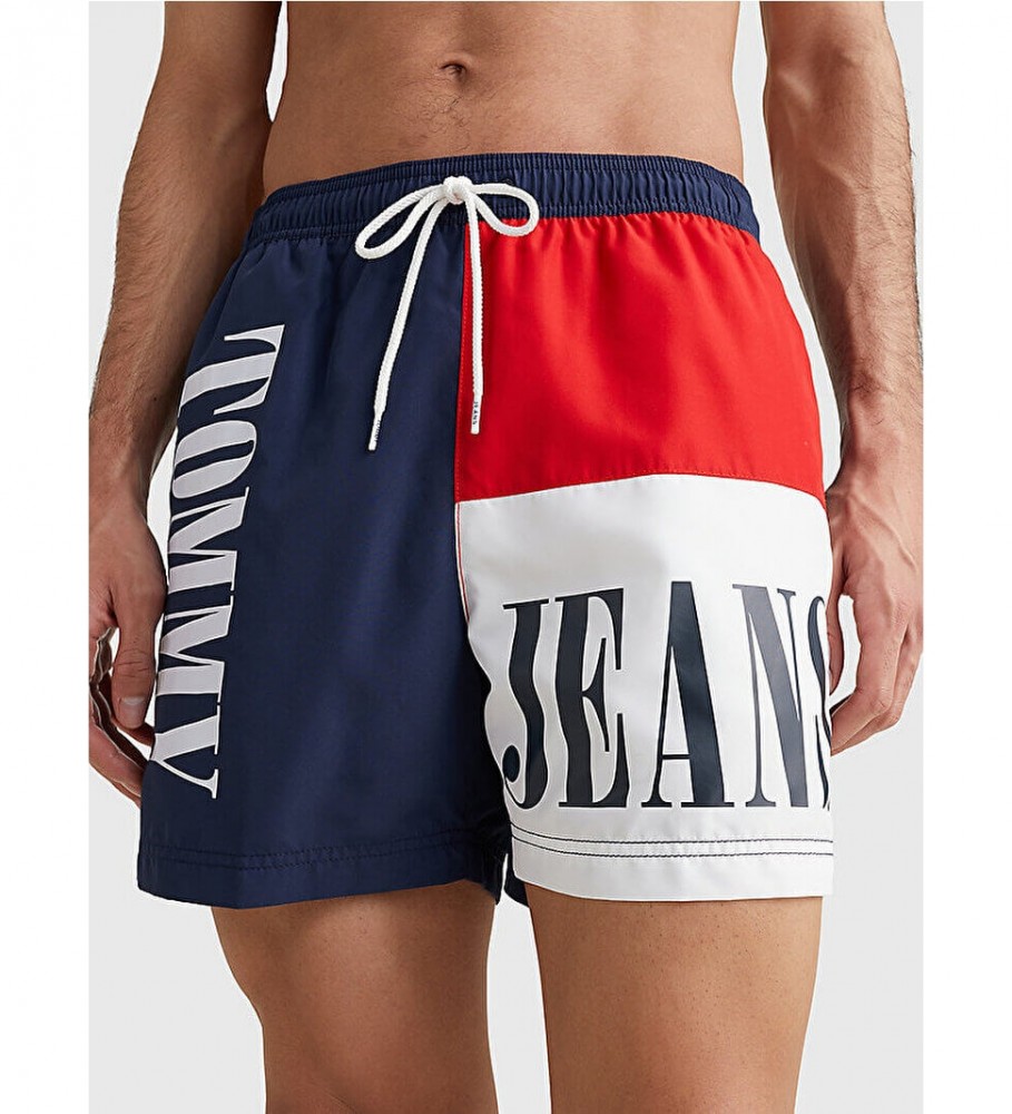 Maiô Tommy Jeans azul-marinho com blocos de cores