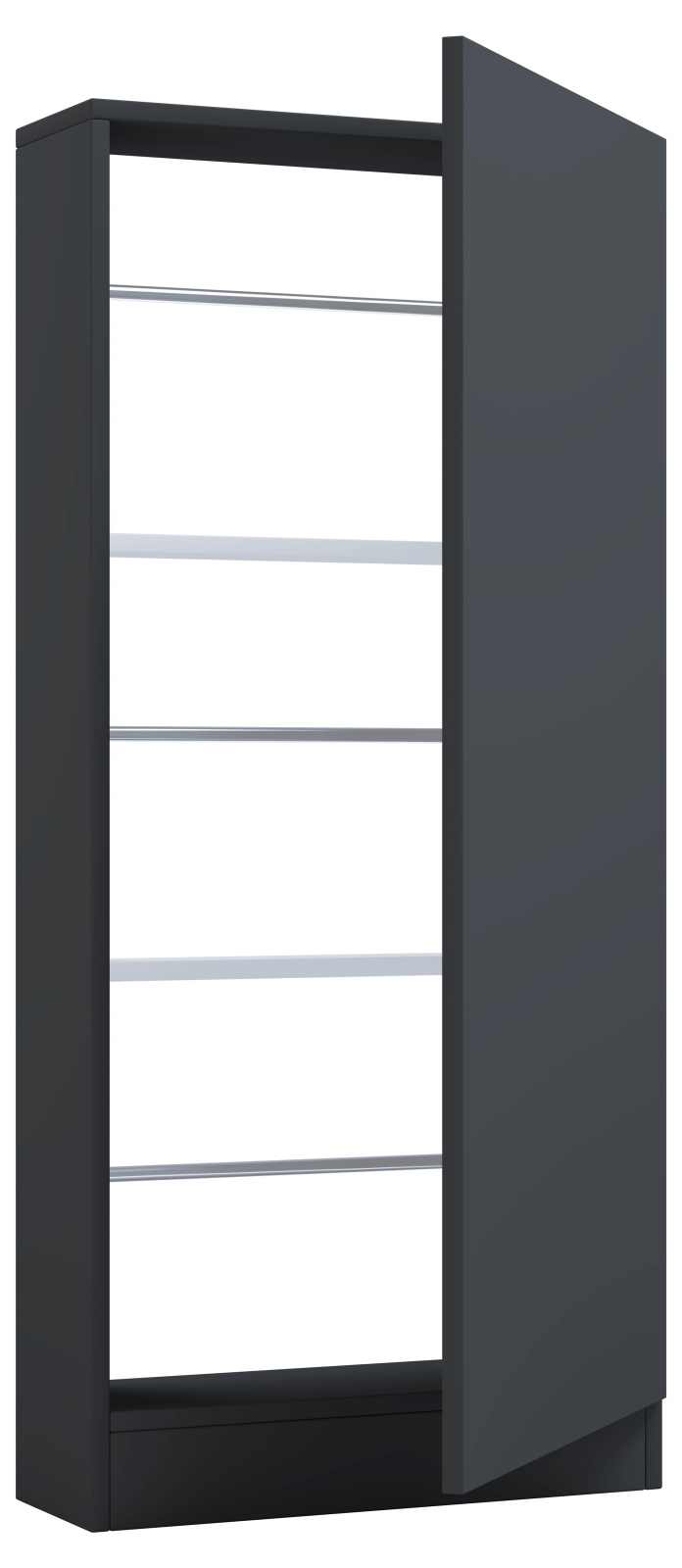 Schuhschrank FULISA mit Holztür - anthrazit - 112 cm hoch