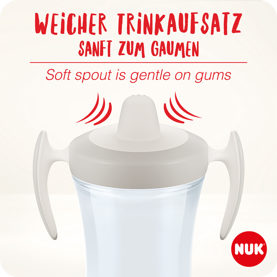 NUK Trainer Cup 230ml weiche Trinktülle, auslaufsicher ab 6 Monaten rosa