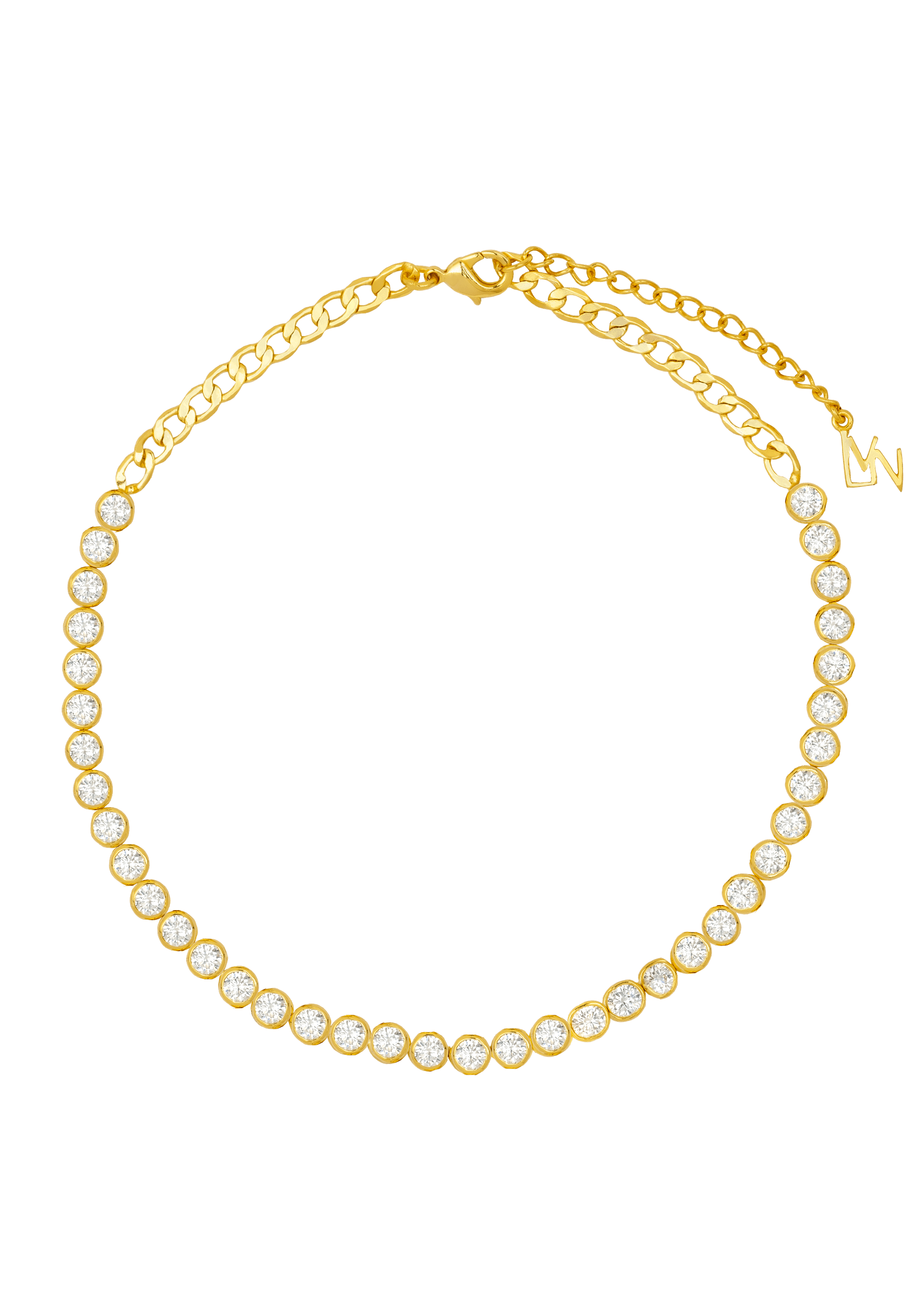 RIVIERE - Choker en zirconium | Bleu