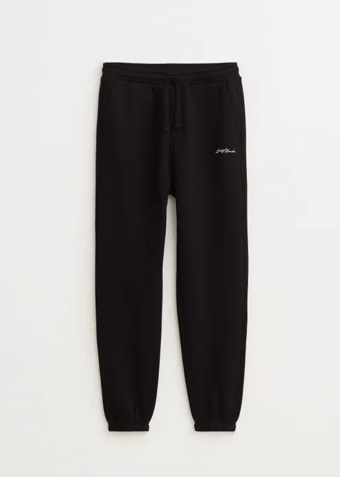 Brushed sweatpants zwart (ZWART)
