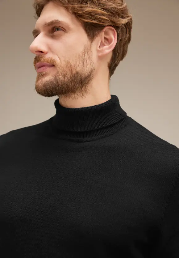 Pullover mit Rollkragen - Black