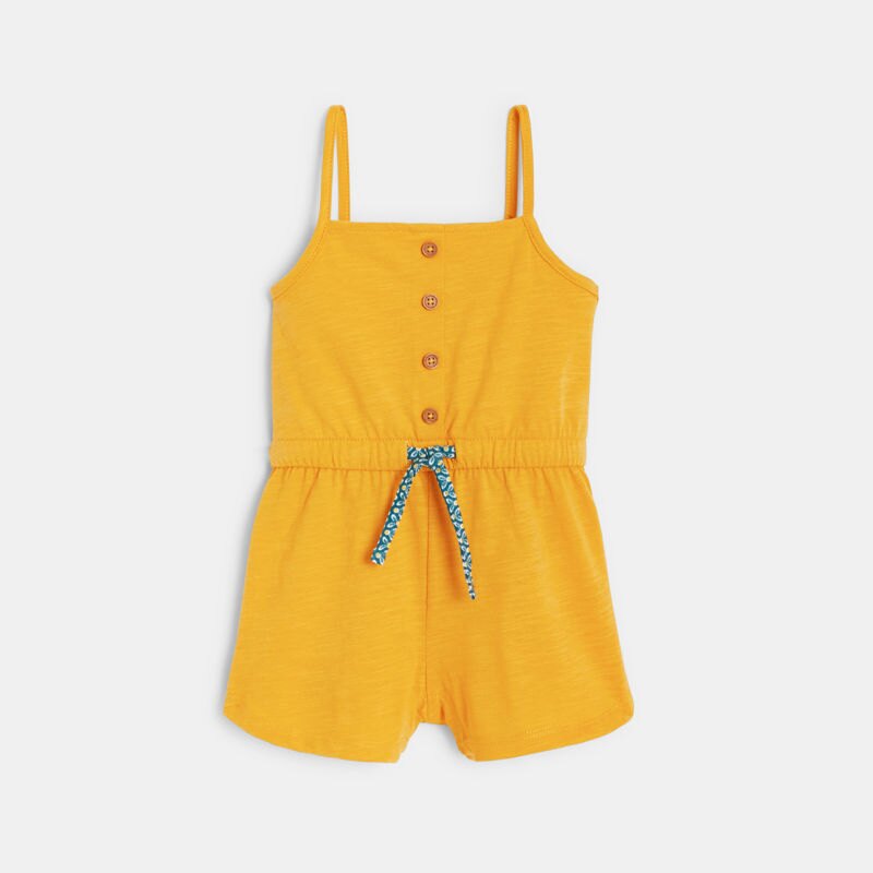 Combi courte à bretelles jaune bébé fille Jaune