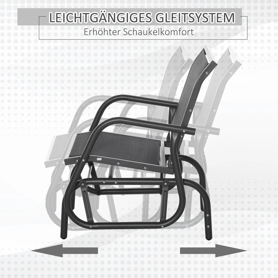 Outsunny Gartenstuhl mit Gleitsystem schwarz