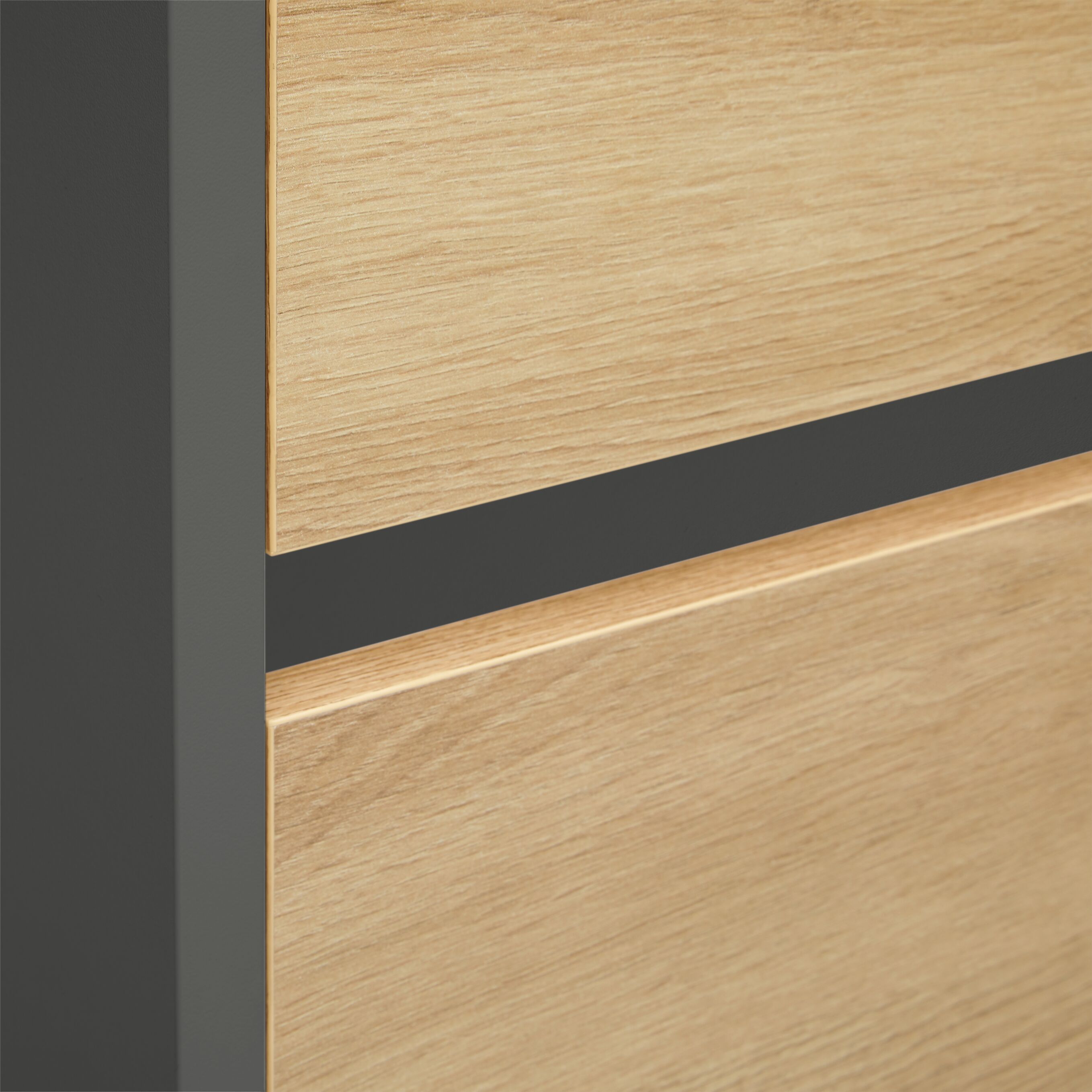 SIERRA Hochschrank - Anthrazit/Eiche / B: 30.0 cm x T: 35.0 cm x H: 190.0 cm