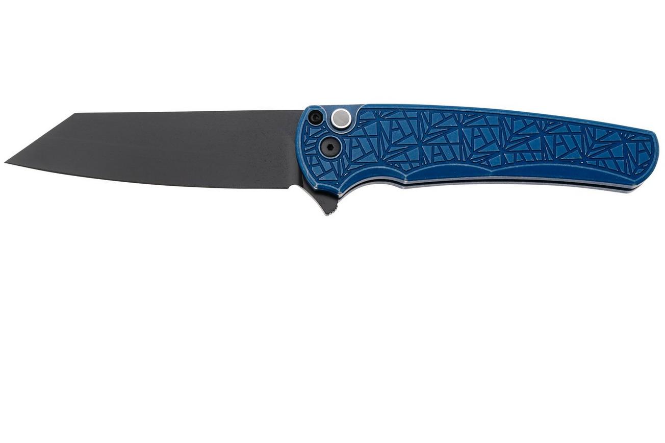 Pro-Tech Malibu 5406-BW-BL-NEXUS, DLC CPM MagnaCut, Reverse Tanto, Battleworn Blue Aluminum zakmes