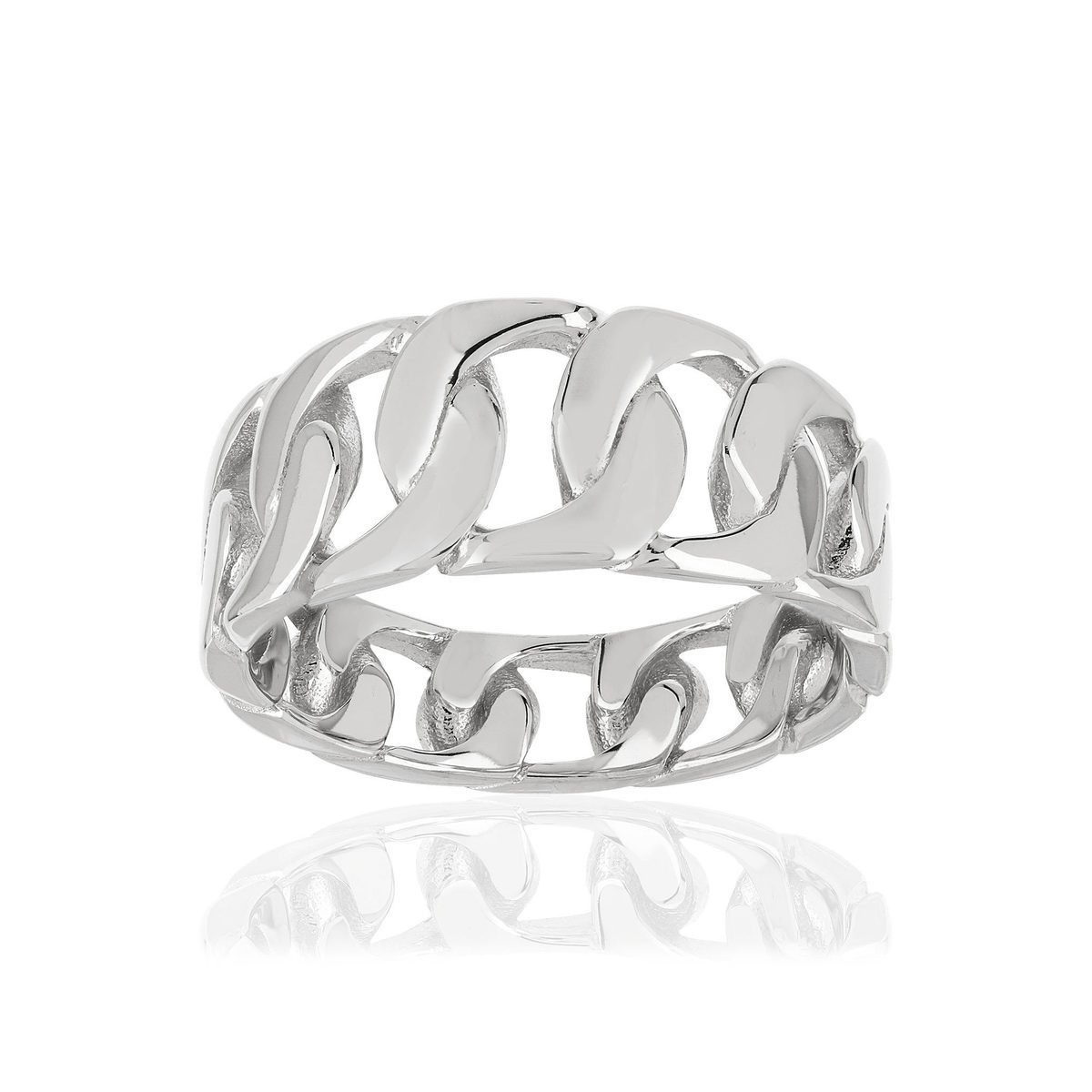 Bague argent 925, motif maille gourmette