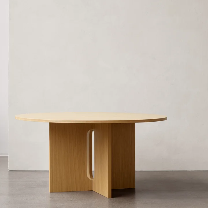 Audo - Androgyne Tisch, Ø 120 x H 73 cm, Eiche dunkel / Sandstein