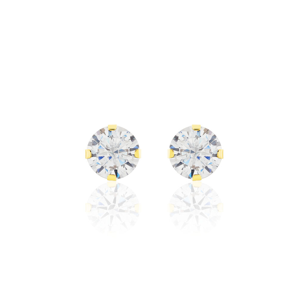 Boucles D'oreilles Puces Eddie Or Jaune Oxyde De Zirconium