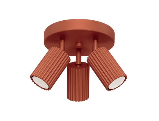 SOLLUX LIGHTING - Plafonnier karbon 3p rouge ocre