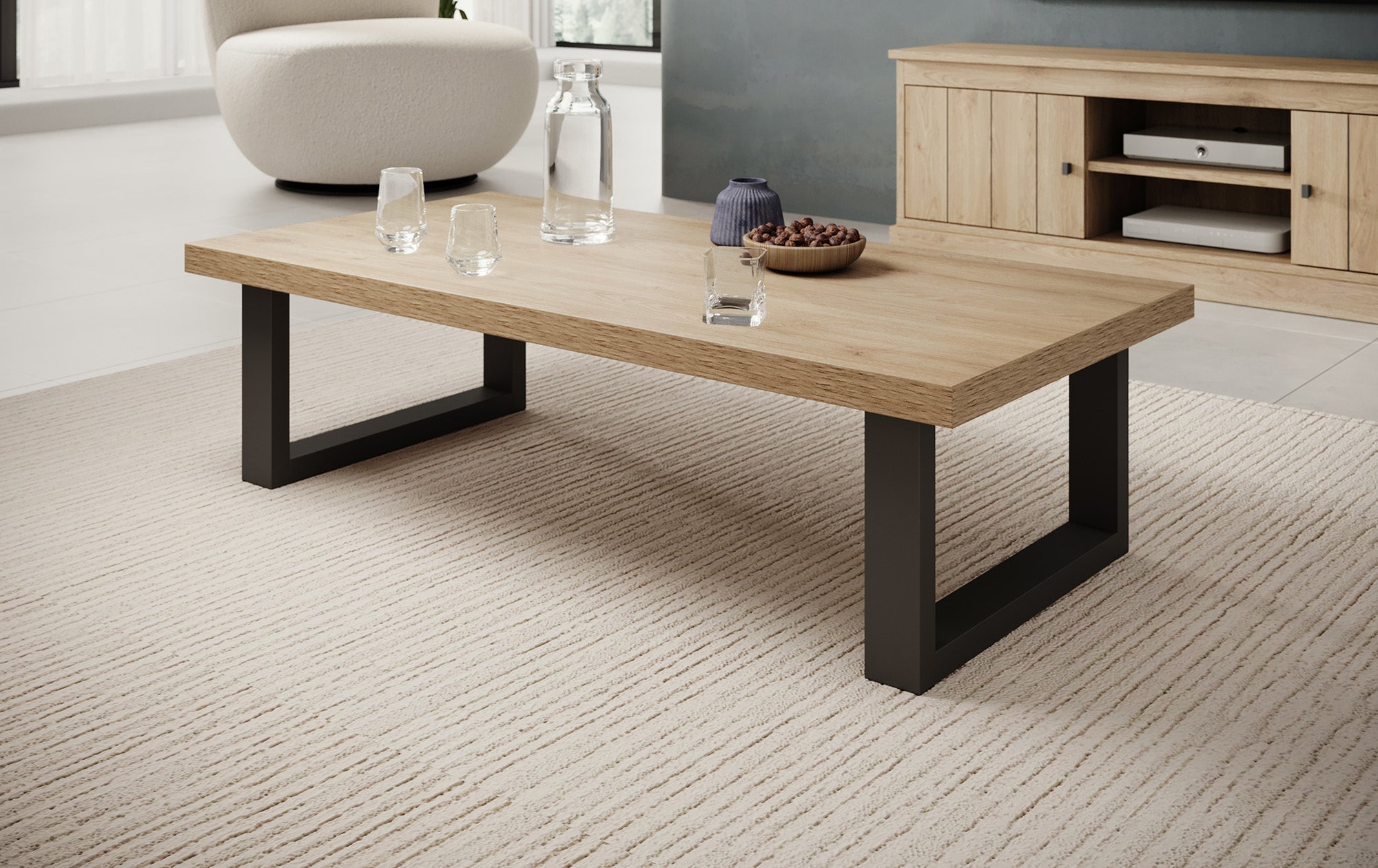 Vince - Salontafel - Eiken - 130x65x36 cm