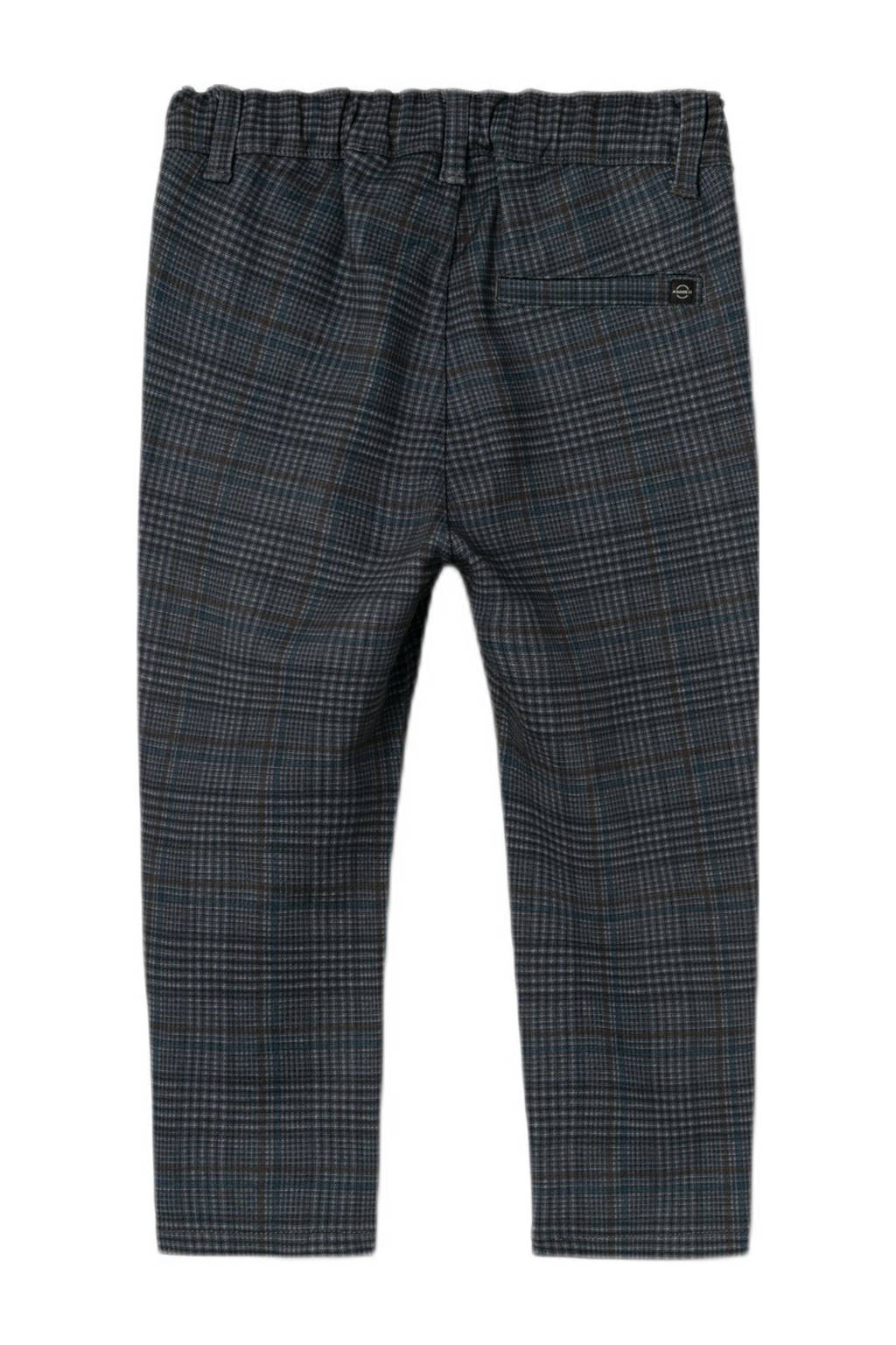 NAME IT baby geruite slim fit broek NKMSILAS antraciet