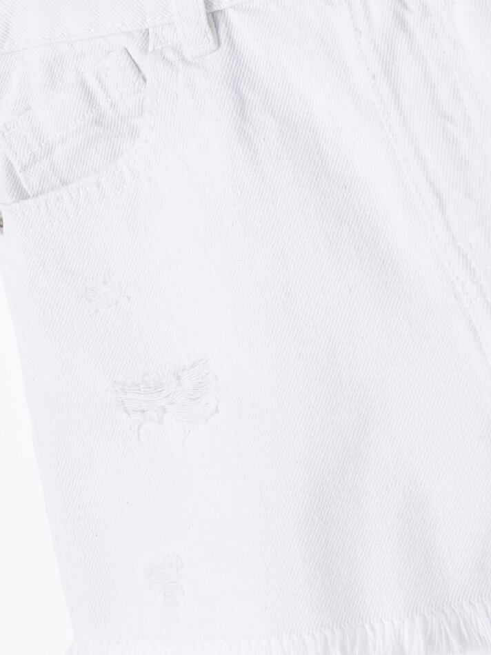 Shorts jeans rasgados - Branco