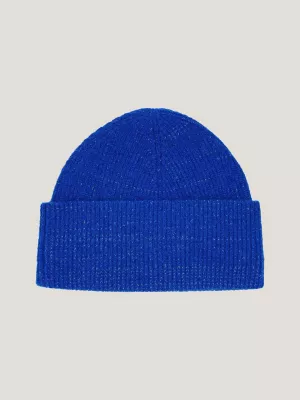 Gorro de malha canelada com monograma TH