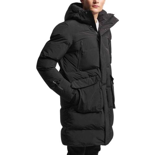 Superdry - HOODED LONGLINE PADDED JACKET Negro