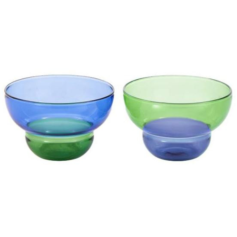 POLSPOTTEN Mizu Kiri glazen 22cl set van 2 donkerblauw