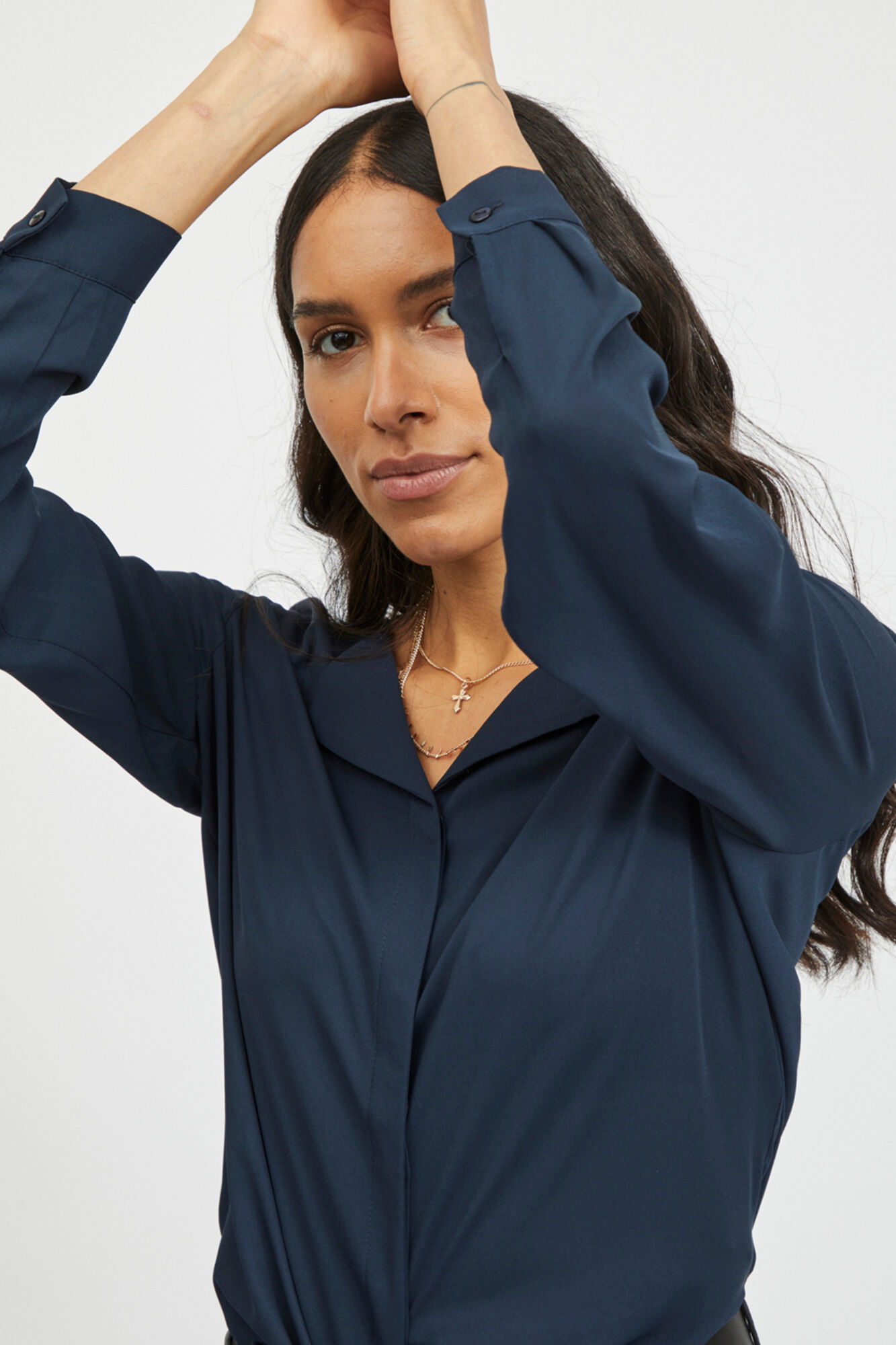 Blusa de manga comprida - Azul
