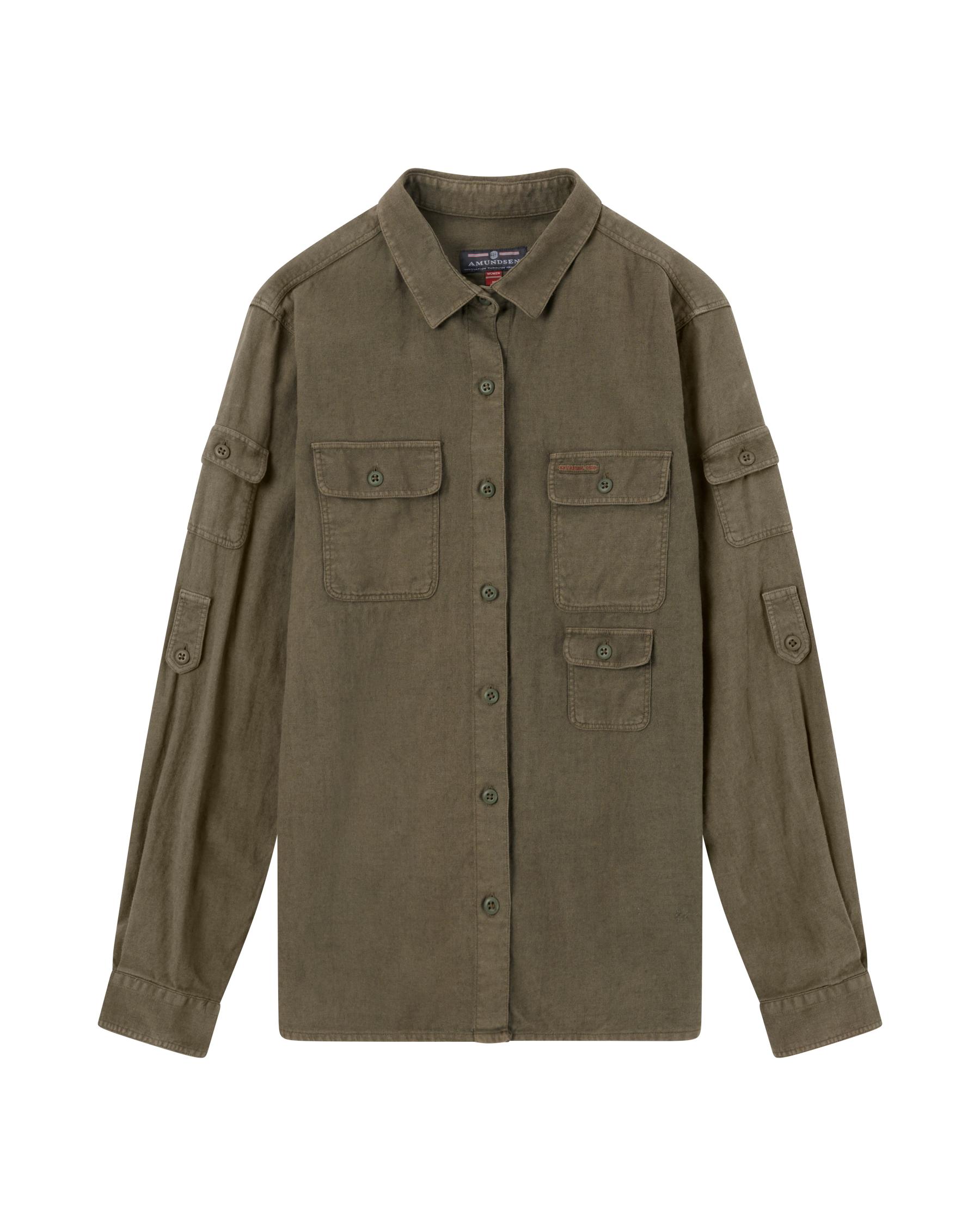 Amundsen Travellers Linen Shirt Womens Olive
